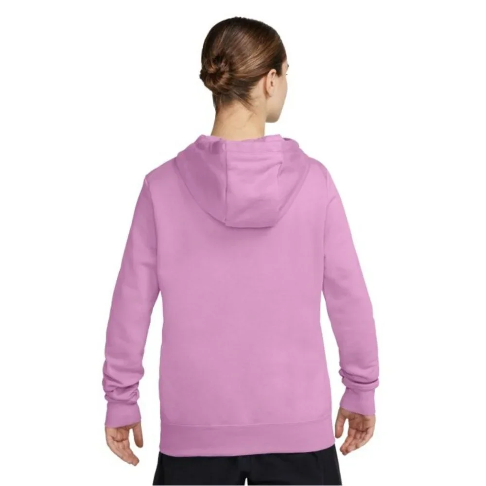 NWT Nike Sportswear Club Fleece Logo Pullover Hoodie Women's Medium Purple Pink - Picture 2 of 15